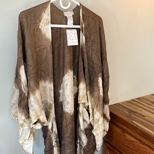NWT Free People Brown and Cream Kimono / Coverup
